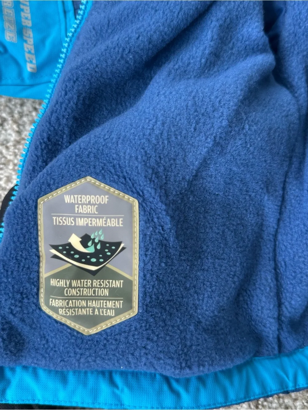 Columbia Bright Blue Hooded Jacket and Snow Bib Set